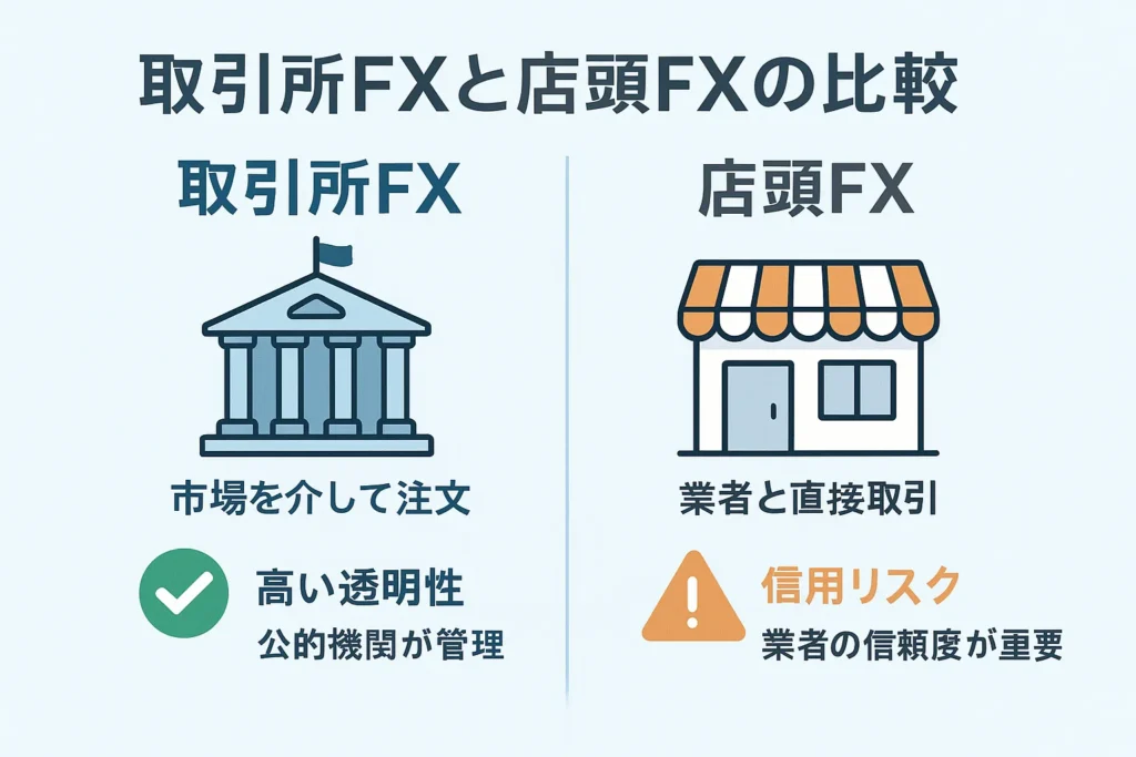 くりっく365と店頭FXの違いを比較した日本語のインフォグラフィック